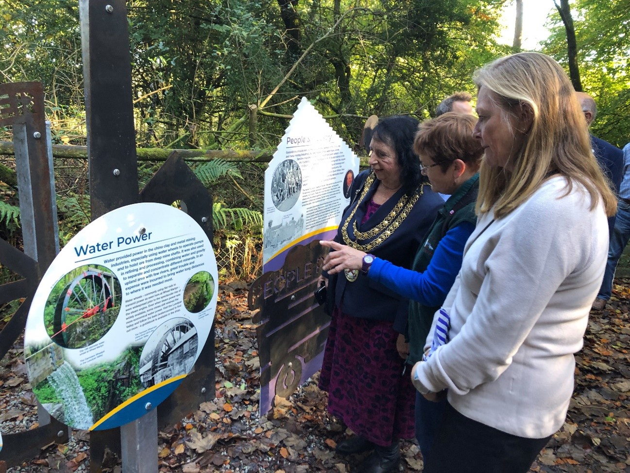 Mayor of St Austell, Cllr Andrea Lanxon at the new external display, Wheal Martyn